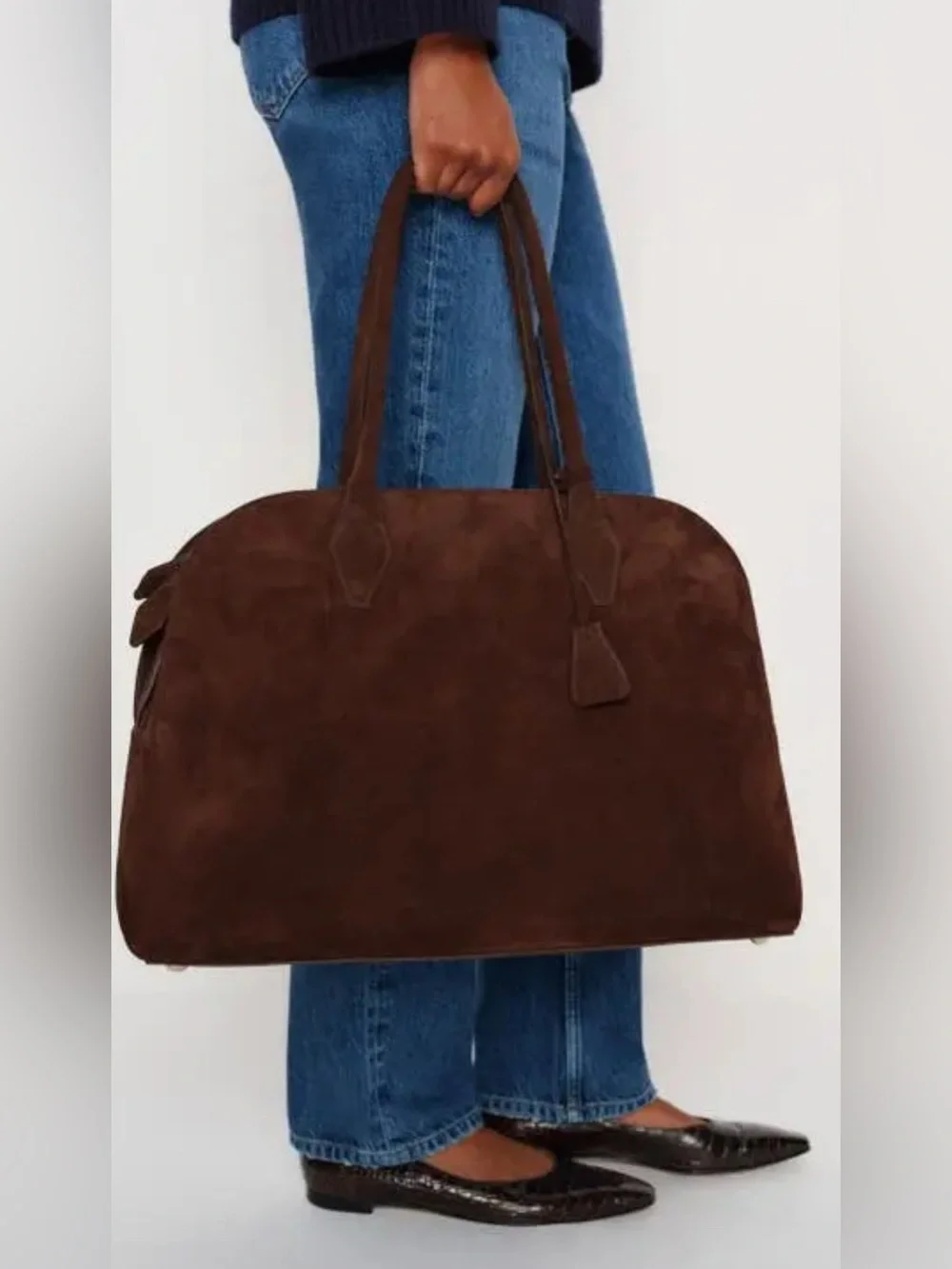 Reformation Oversized Seraphina Tote bag espresso suede NWT - Picture 1 of 10